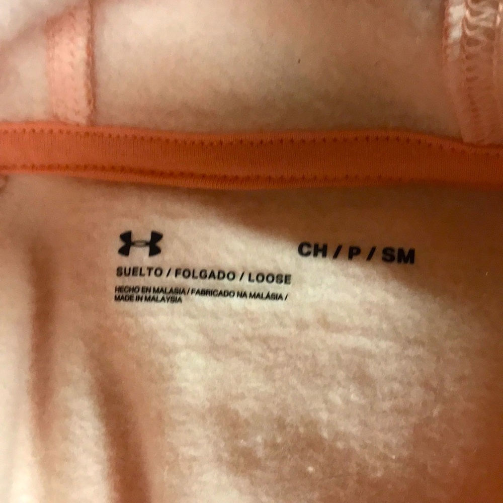 Brand New Under Armour Peach Hooded Sweatshirt - Picture 11 of 12